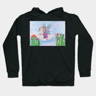 The Fairy Swan - Watercolour Painting Hoodie